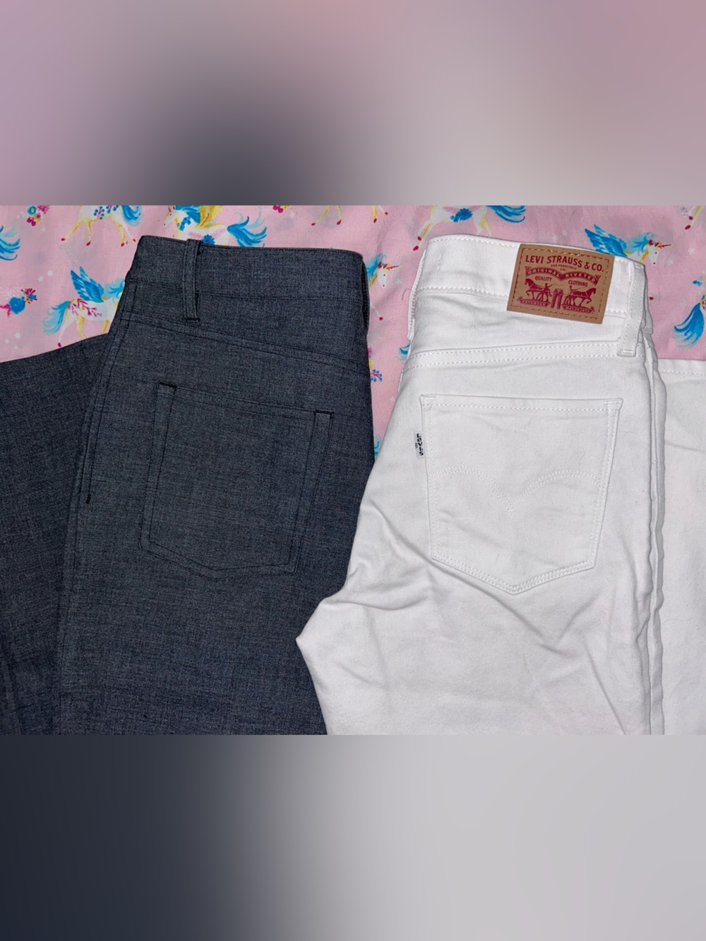 Levi's Two-Tone Skinny Jeans in White and Dark Gray